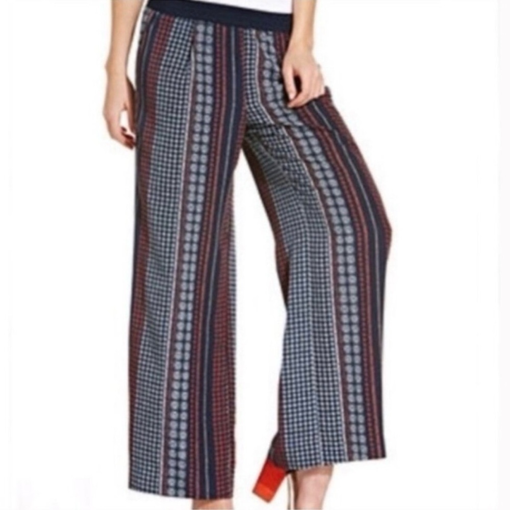 Sanctuary Women’s Navy Blue Patterned Wide Leg Pants, Size Small